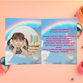 Carte Cute Whimsical Floral Unicorn Anniversaire de enfa