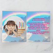 Carte Cute Whimsical Floral Unicorn Anniversaire de enfa (Intérieur)