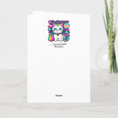 Carte Cute White Cosmic Space Kitty Chat Anniversaire (Dos)