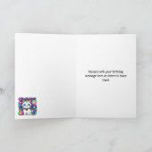 Carte Cute White Cosmic Space Kitty Chat Anniversaire (Intérieur)
