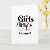 Carte Cute Wine Girls Trip Lenon Voyage Vacances  (Fleur jaune)