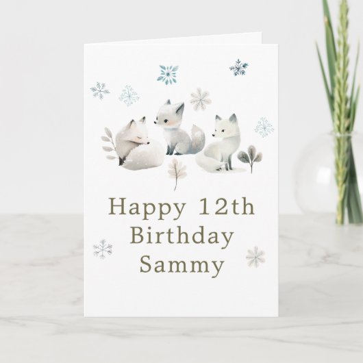 Carte Cute Winter Arctic Wolf Birthday Party (Devant)