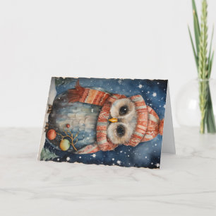 Carte Cute Woodland Forest Animaux Noël Salutation