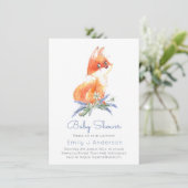 Carte Cute Woodland Fox Lavender Baby shower Incl Env. (Debout devant)