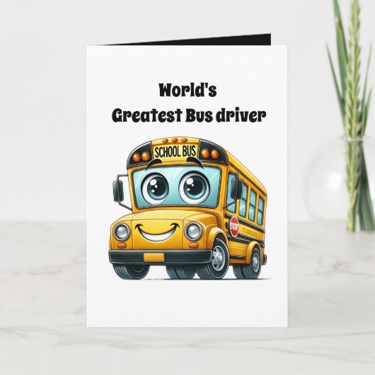 Carte Cute World's greatest bus driver add message  (Devant)