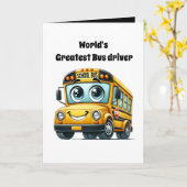 Carte Cute World's greatest bus driver add message  (Fleur jaune)