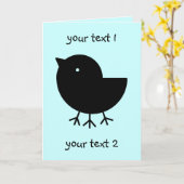 Carte Cute Yatagarasu(noir) (Fleur jaune)