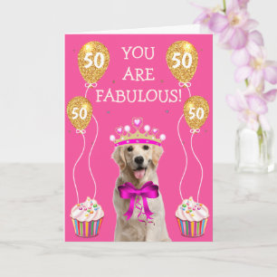 Carte Cute Yellow Lab 50e anniversaire