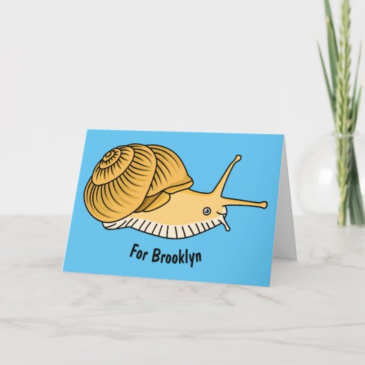 Carte Cute yellow snail cartoon (Devant)