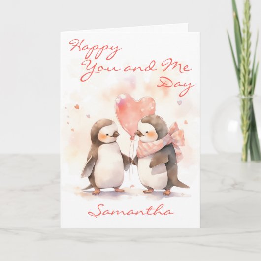 Carte Cute You and Me Penguin (Devant)