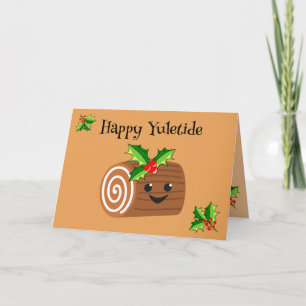 Carte Cute Yule Log Yuletide