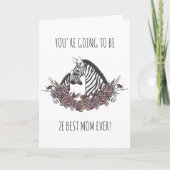 Carte Cute Zebra Mom-to-Be Congratulations Pregnancy (Devant)