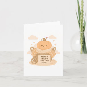 Carte Cutesse Citrouille fraîche d'automne Kawaii Vibes