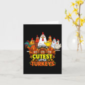 Carte Cutest Little Turkeys Funny Thanksgiving Teacher D (Fleur jaune)