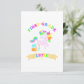 Carte Cutie de première année Unicorn Retour à l'école f (Debout devant)