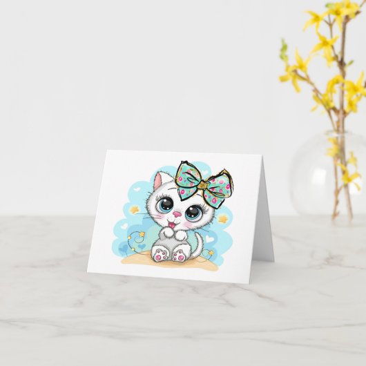 Carte Cutie Kitty (Fleur jaune)