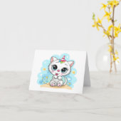 Carte Cutie Kitty Unicorn (Fleur jaune)