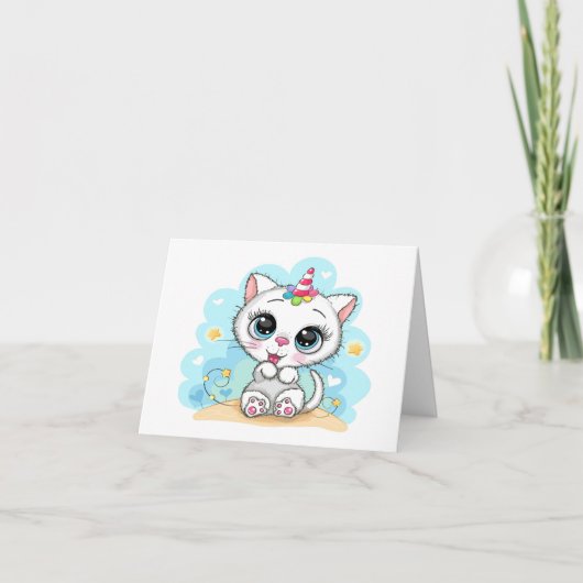 Carte Cutie Kitty Unicorn (Devant)