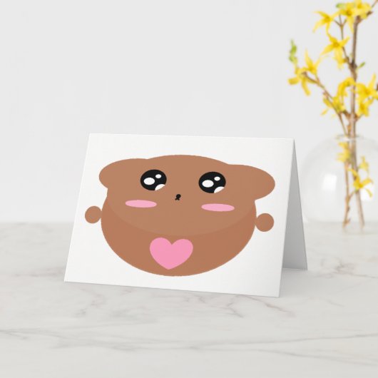 Carte Cutieful Kids Art Design Cute Teddy Ours En Amour (Fleur jaune)