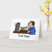 Carte CW Operator Male Brown Hair Greeting Card (Fleur jaune)