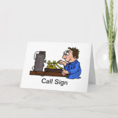 Carte CW Operator Male Brown Hair Greeting Card (Devant)