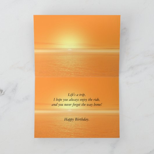 Carte Cycle sunset birthday (Intérieur)