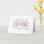 Carte Cyclisme D'Anniversaire En Mots (Fleur jaune)