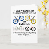 Carte Cyclisme Je pourrais avoir l'air de vous écouter (Fleur jaune)