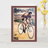 Carte Cyclisme vintage vélo graphique (Fleur jaune)