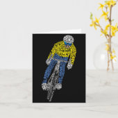 Carte Cycliste Word Art Vélo vélo (Fleur jaune)