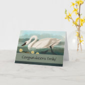 Carte cygne audubon cygnes d'eau blanche (Fleur jaune)