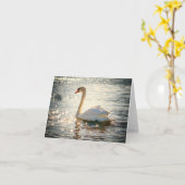 Carte Cygne blanc (Fleur jaune)