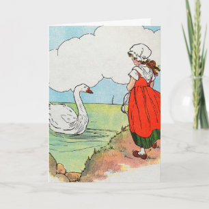 Carte Cygne, Cygne au-dessus de la mer Mère Goose Nurser