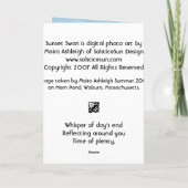 Carte Cygne de coucher du soleil (Dos)