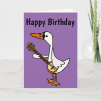 Cygne drôle jouant la bande dessinée de banjo