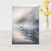 Carte Cygne Solitaire Sur Le Lac Misty Calme (Fleur jaune)