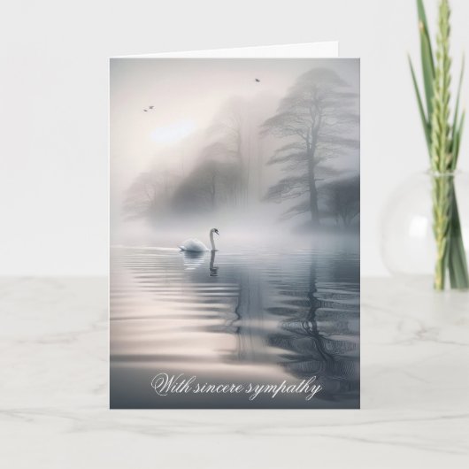 Carte Cygne Solitaire Sur Le Lac Misty Sympathy (Devant)