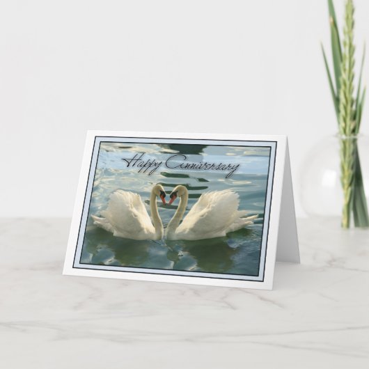 Carte Cygnes d'anniversaire (Devant)