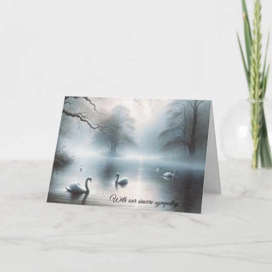 Carte Cygnes Sympathiques Sur Le Lac Misty (Devant)