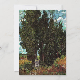 Carte Cyprès avec figures féminines de Vincent van Gogh