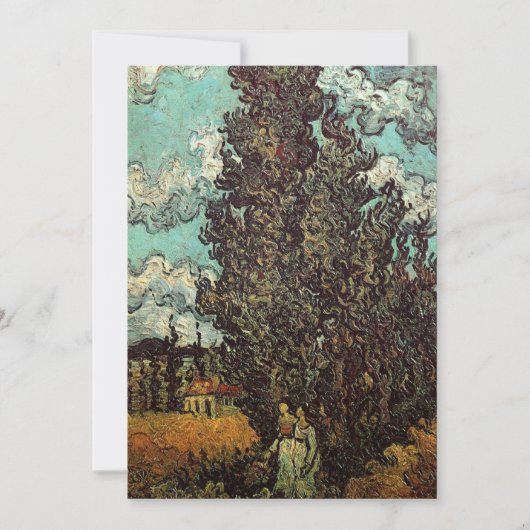 Carte Cyprès et deux femmes par Vincent van Gogh (Devant)