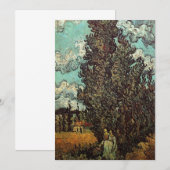 Carte Cyprès et deux femmes par Vincent van Gogh (Devant / Derrière)