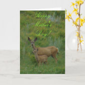 Carte D5 Mule Deer Doe et Fawn (Fleur jaune)