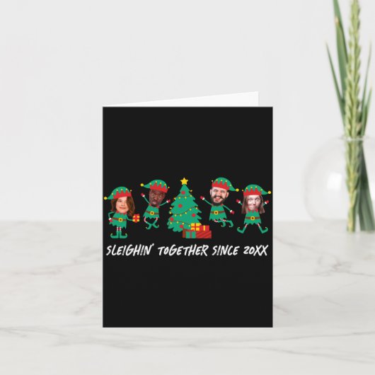 Carte D Funny Face Photo Christmas Elf  (Devant)