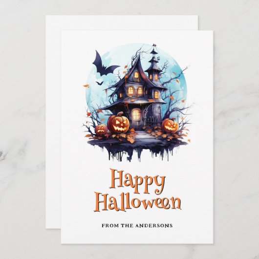 Carte d’Halloween Jack éffrayant O’Lanterns (Devant / Derrière)