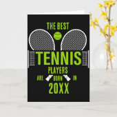 Carte D Tennis Birth Year Name Birthday  (Fleur jaune)