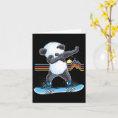 Carte Dab Dance Panda Snowboard Ski Dabbing Panda (Fleur jaune)