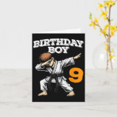 Carte Dabbing 9 Anniversaire Boy Karate 9 Anniversaire B (Fleur jaune)