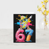 Carte Dabbing Banana 67 Ice Cream Drip Funny Six Seven M (Fleur jaune)