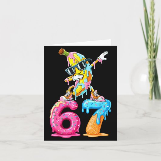 Carte Dabbing Banana 67 Ice Cream Drip Funny Six Seven M (Devant)